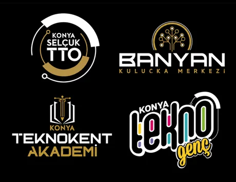 Konya Selçuk TTO, Banyan Kuluçka Merkezi, Konya Teknokent Akademi ve Konya Tekno Genç logoları